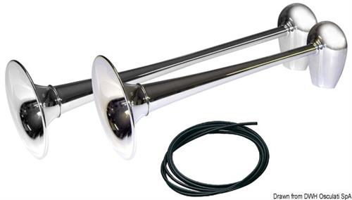 Tromba doppia 24V > 20mt crom. 